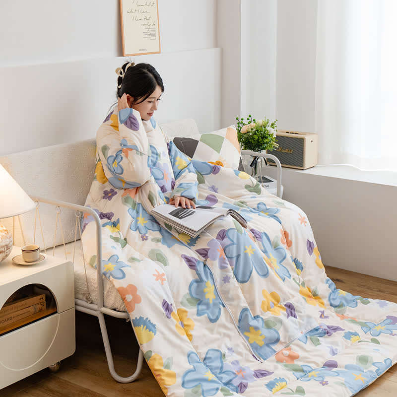 Refresh Floral Portable Pillow Wearable Quilt - image 1