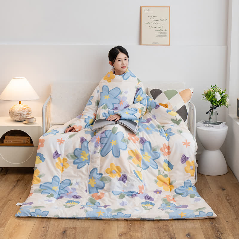 Refresh Floral Portable Pillow Wearable Quilt - 59"W x 79"L - image 0