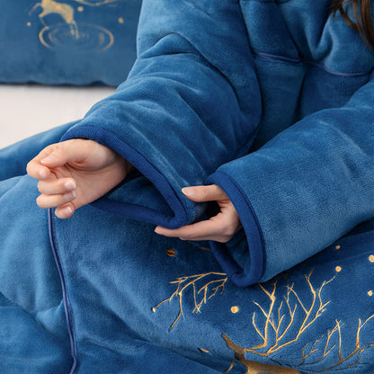 Solid Color Fleece Pillow Wearable Quilt - image 7