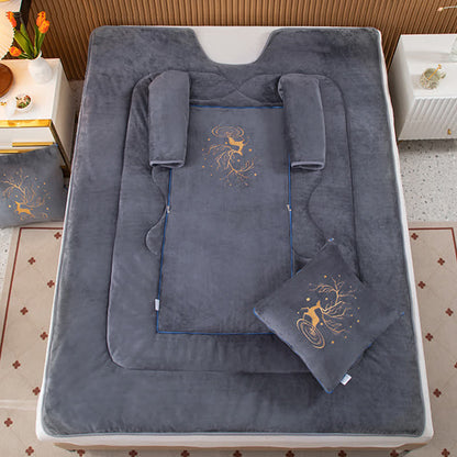 Solid Color Fleece Pillow Wearable Quilt - Dark Gray - 59"W x 79"L - image 12