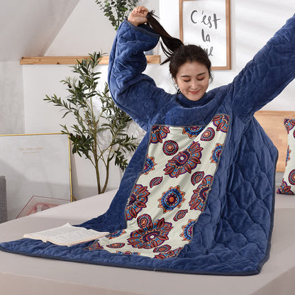 Retro Fleece Functional Pillow Wearable Quilt - image 6