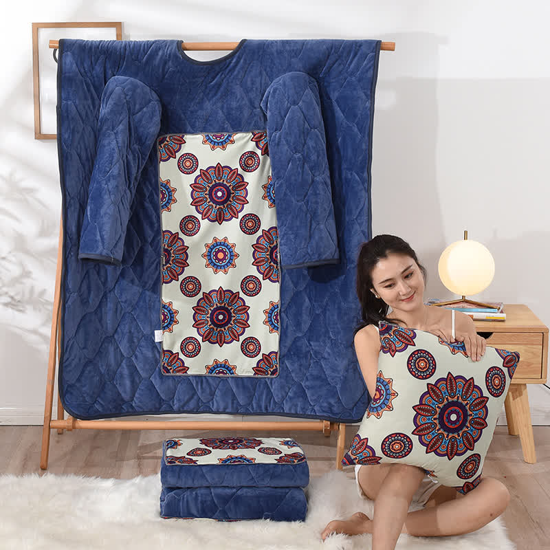 Retro Fleece Functional Pillow Wearable Quilt - image 2