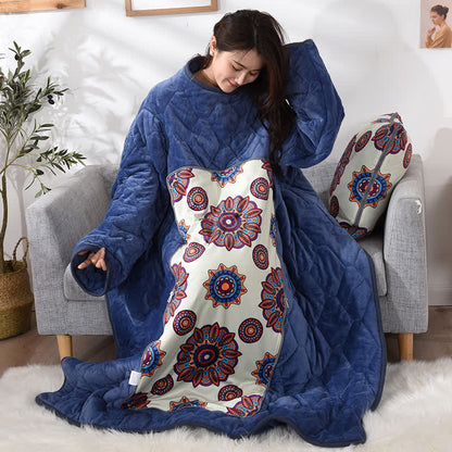Retro Fleece Functional Pillow Wearable Quilt - image 3