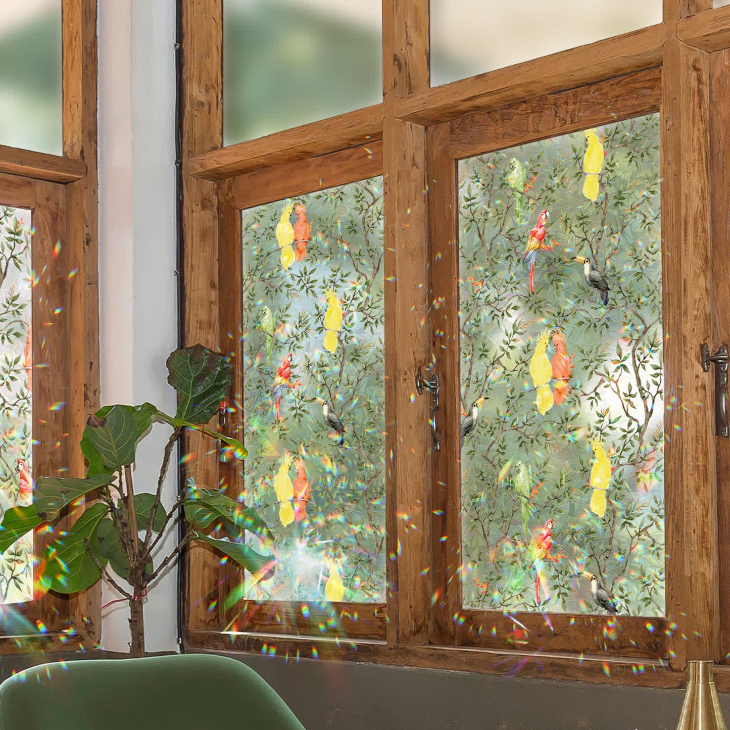 Garden Decals Stained Static Glass Window Cling - 3PCS - 16.92"W x 118.11"L - image 0