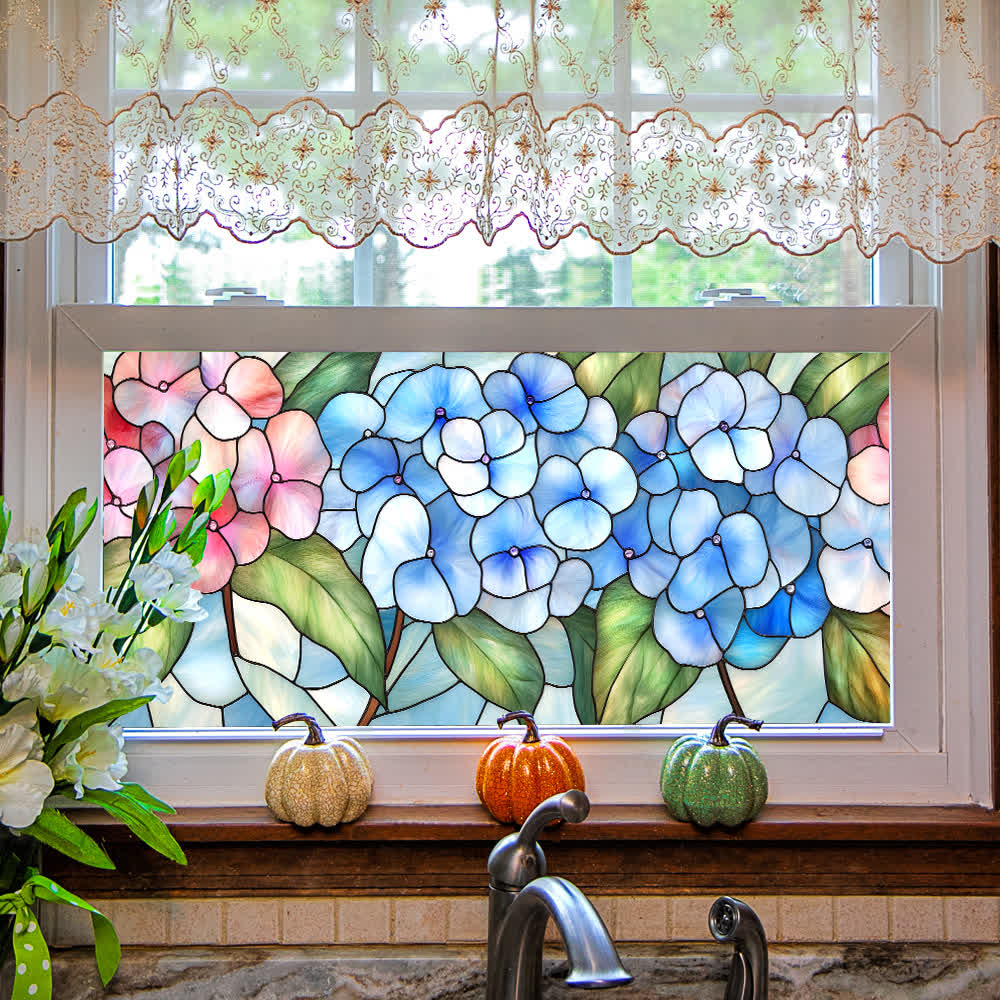 Removable Non-Adhesive Stained Glass Window Film - B - 2PCS - 39.37"W x 7.72"L - image 3