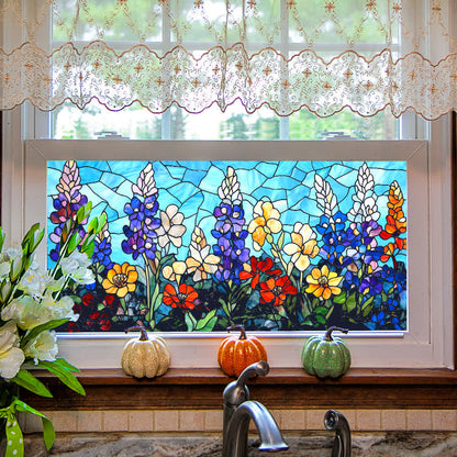 Removable Non-Adhesive Stained Glass Window Film - A - 2PCS - 39.37"W x 7.72"L - image 0