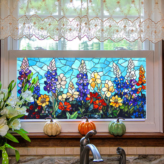 Removable Non-Adhesive Stained Glass Window Film - A - 2PCS - 39.37"W x 7.72"L - image 0