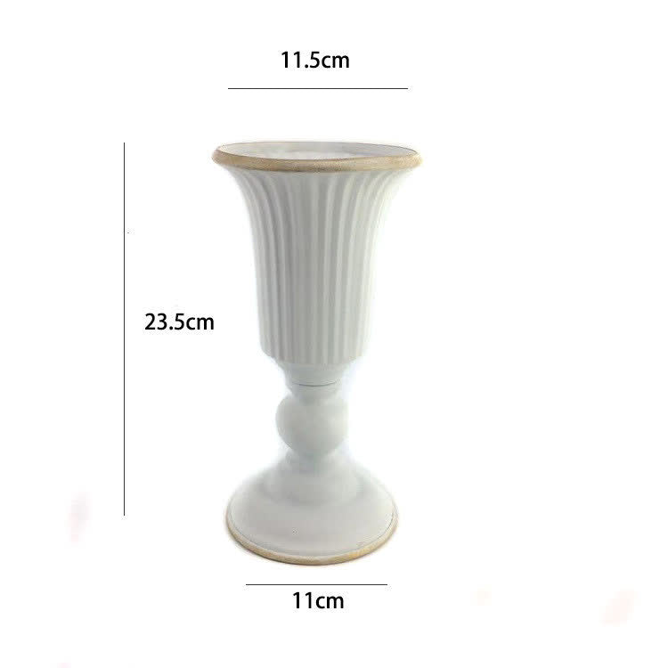 Retro Iron Home Decor Dried Flower Vase - White&Gold - 4.33"W x 4.53"L x 12.60"H - image 4