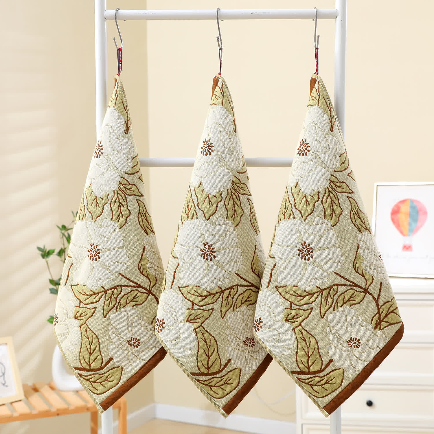 Cotton Gauze Jacquard Retro Floral Kitchen Towel - C - 6PCS - 13" x 16" - image 9