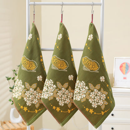 Cotton Gauze Jacquard Retro Floral Kitchen Towel - A - 6PCS - 13" x 16" - image 4