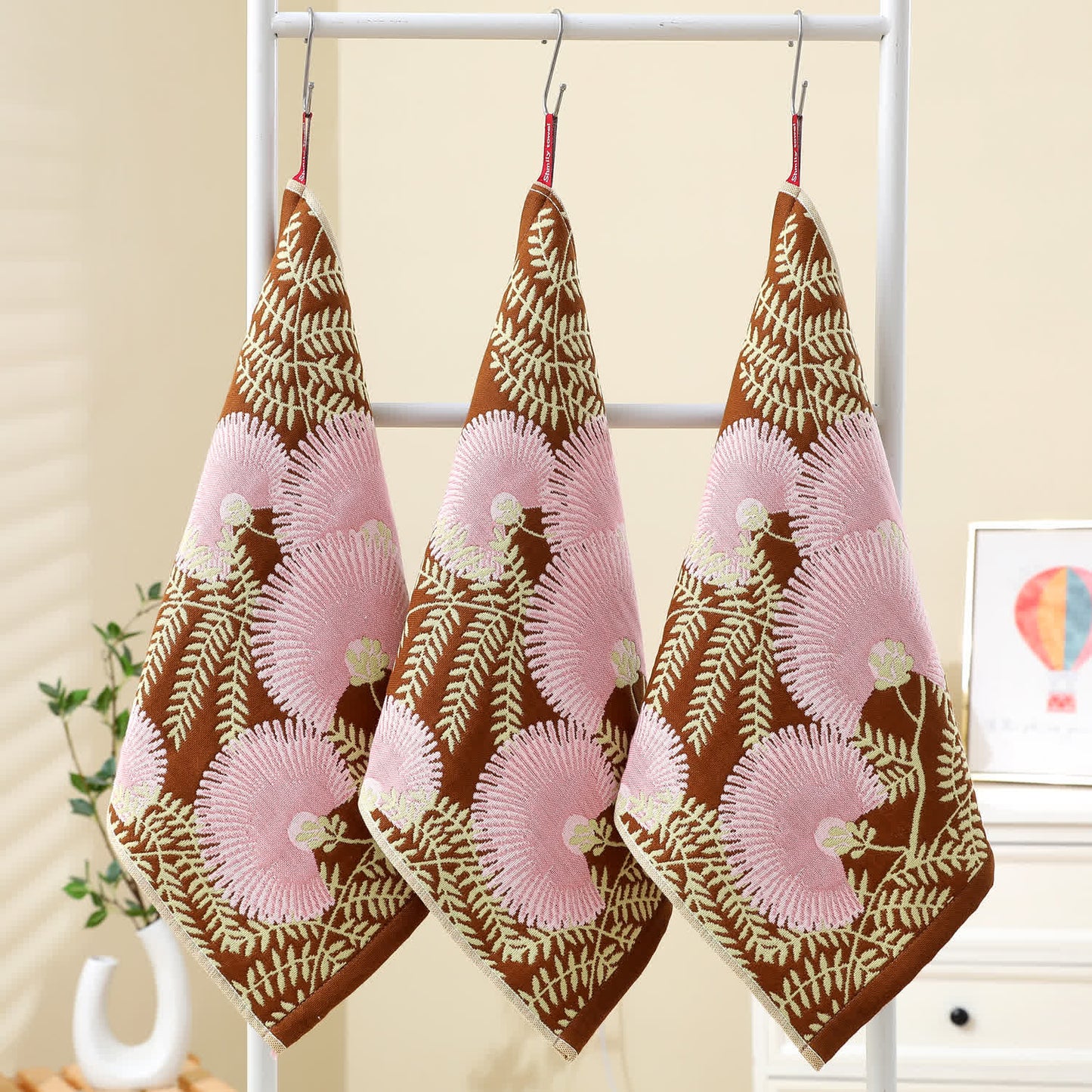 Cotton Gauze Jacquard Retro Floral Kitchen Towel - B - 6PCS - 13" x 16" - image 7