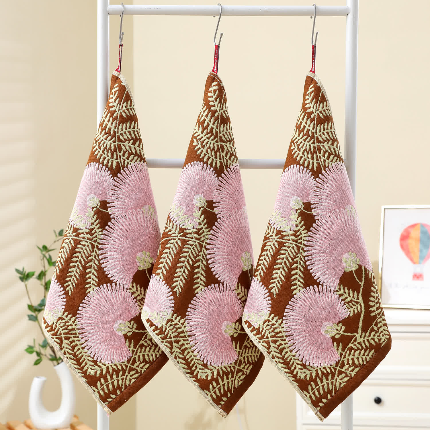 Cotton Gauze Jacquard Retro Floral Kitchen Towel - B - 6PCS - 13" x 16" - image 7