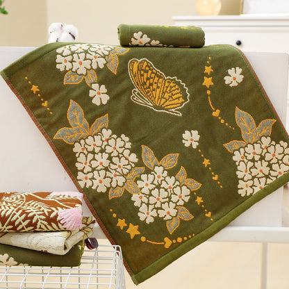 Cotton Gauze Jacquard Retro Floral Kitchen Towel - image 5