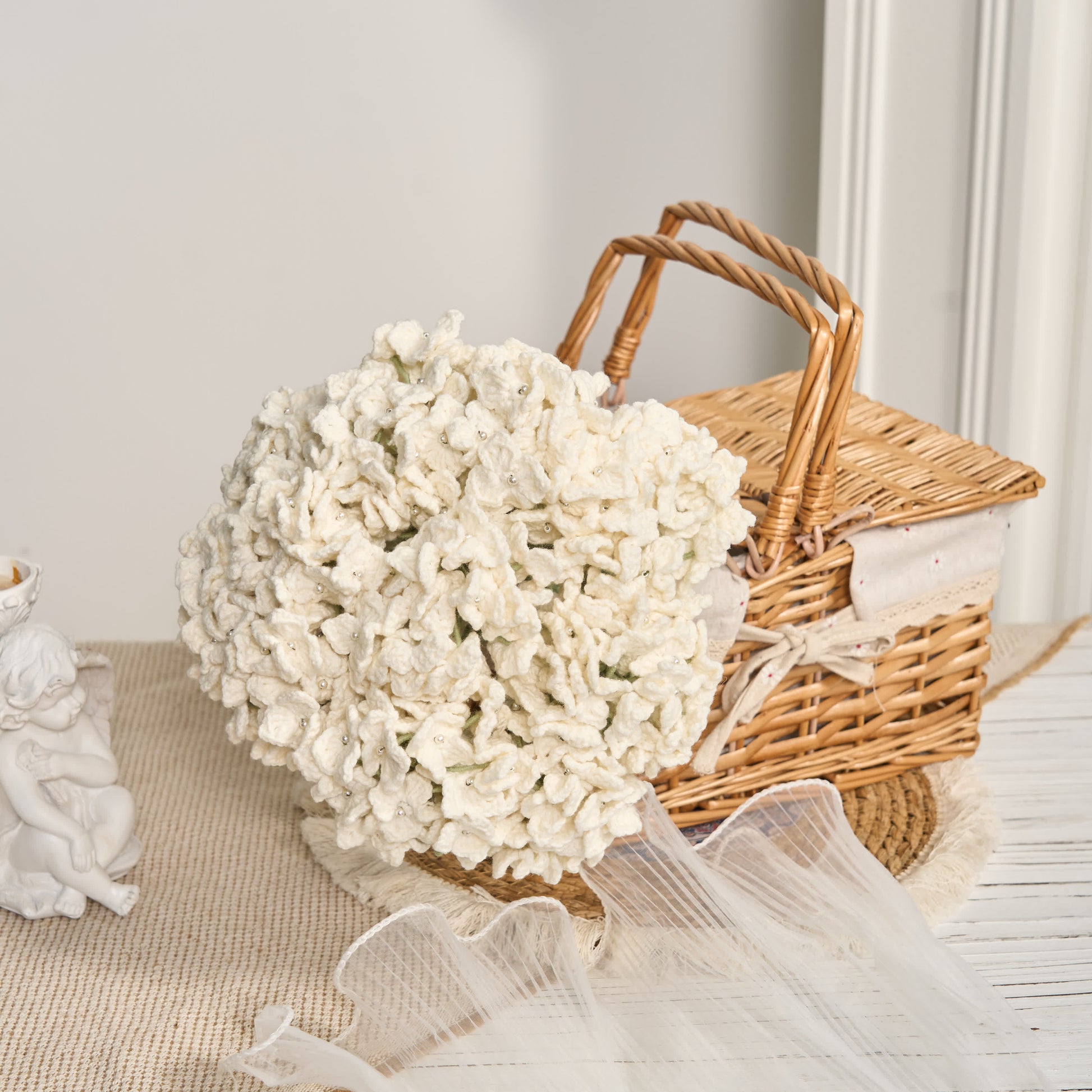 Crochet Hydrangea Bouquet Home Decor Ornament - image 1