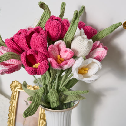 Farmhouse Crochet Tulip Bouquet Vase Set - image 3