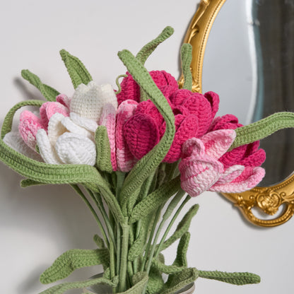 Farmhouse Crochet Tulip Bouquet Vase Set - image 4