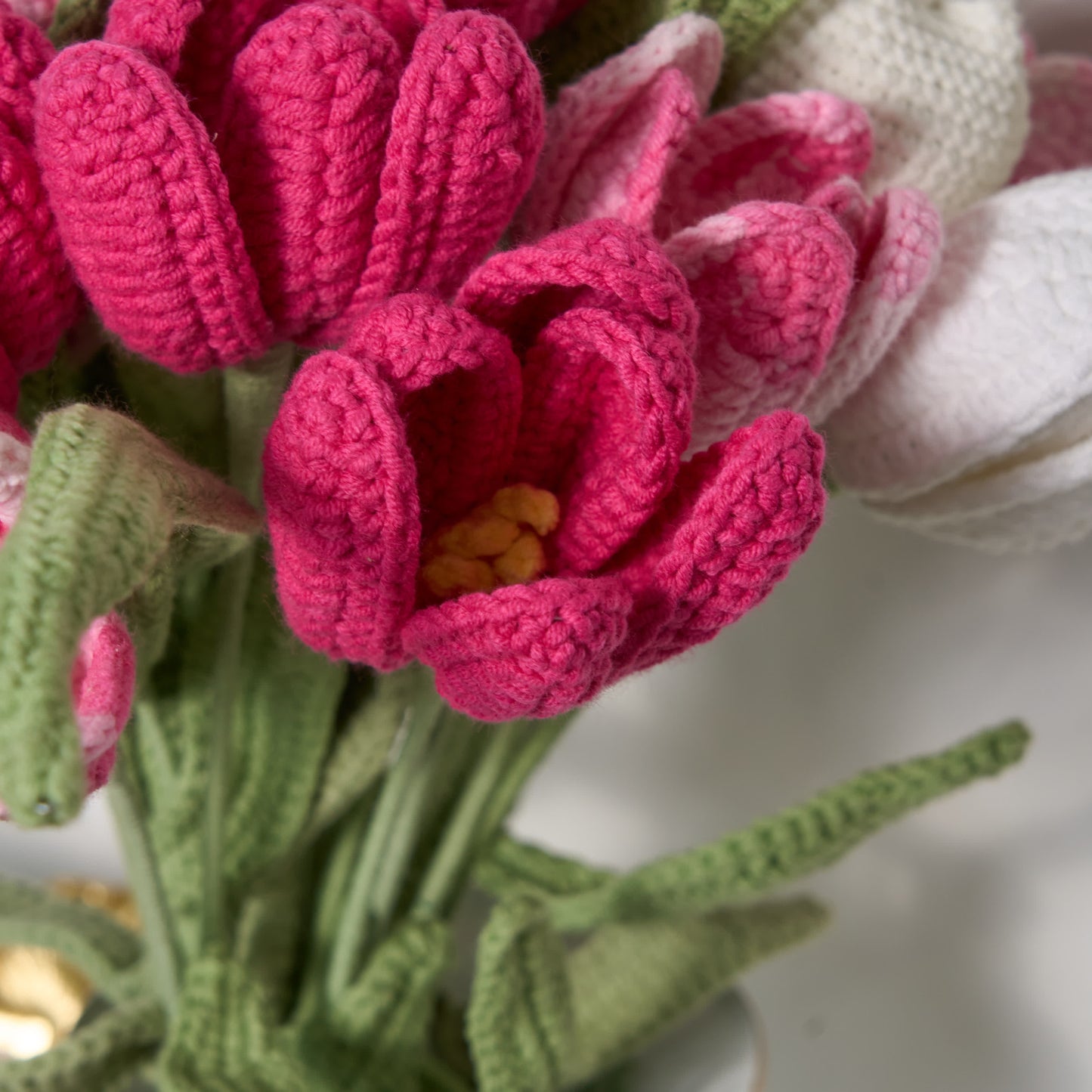 Farmhouse Crochet Tulip Bouquet Vase Set - image 7