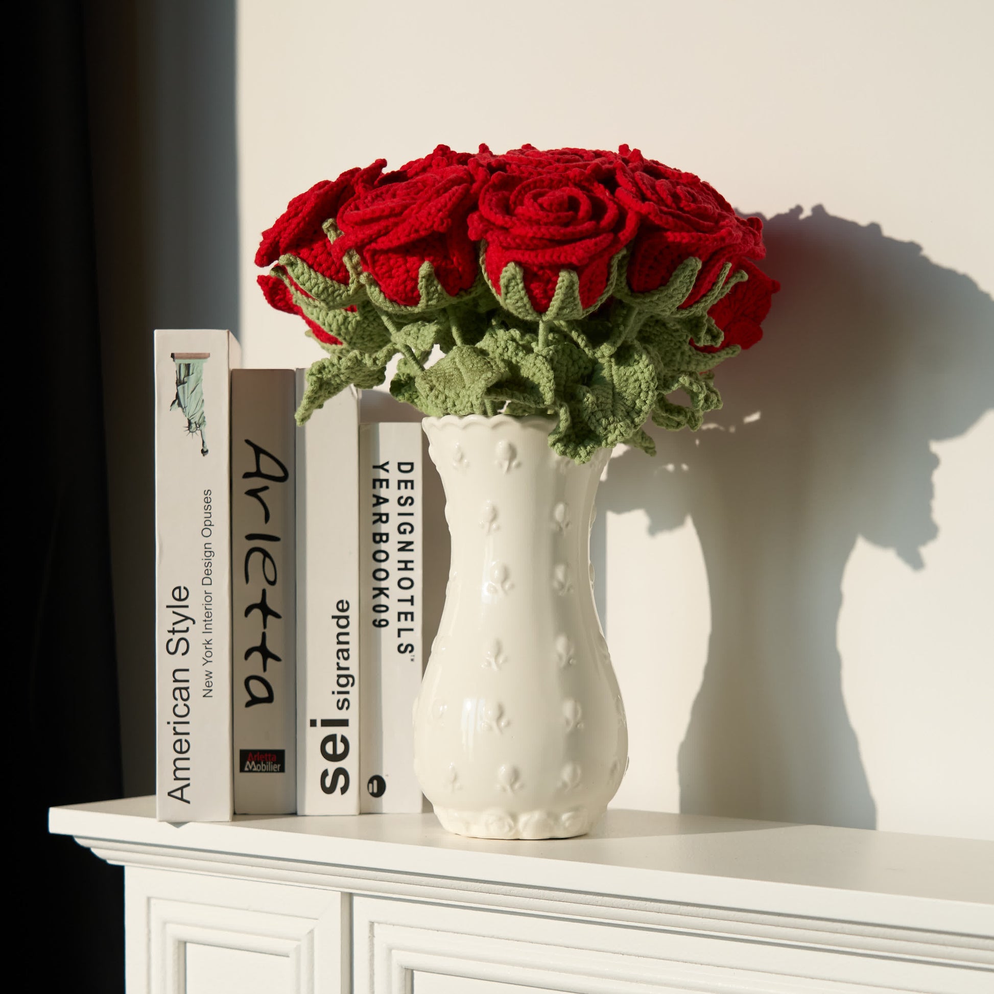 Hand-woven Bright Rose Bouquet Ornament - A - 12PCS - 2.36"W x 2.36"L x 15.75"H - image 0