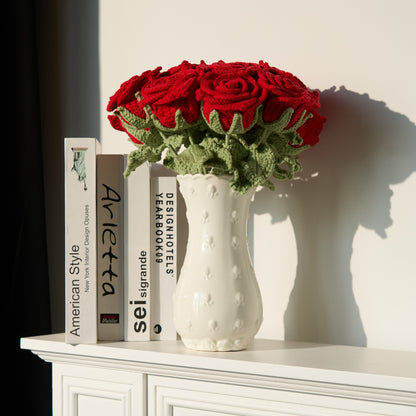 Hand-woven Bright Rose Bouquet Ornament - A - 12PCS - 2.36"W x 2.36"L x 15.75"H - image 0