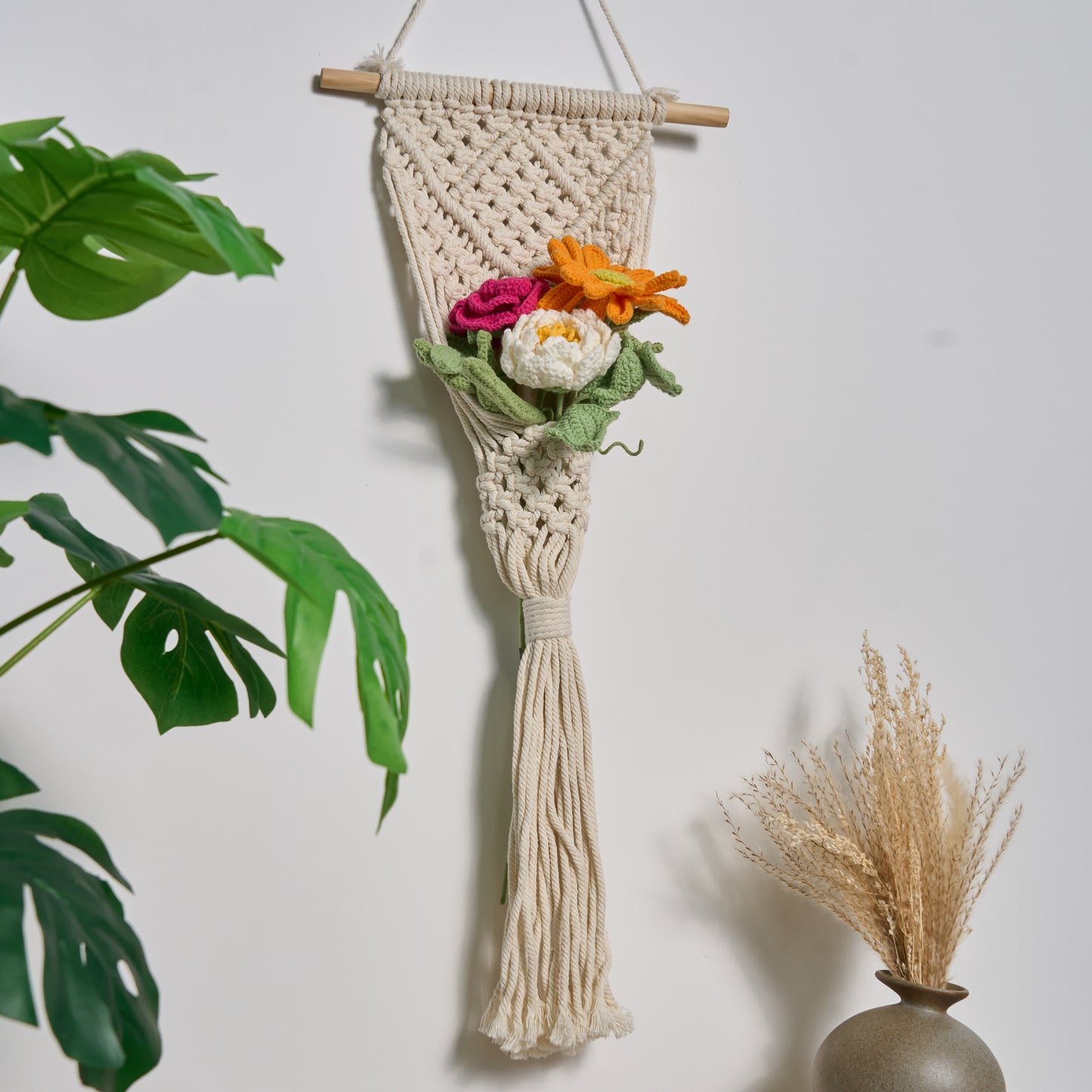 Hand-crochet Bouquet Home Decor Ornaments(5PCS) - Colorful - 5PCS - image 0