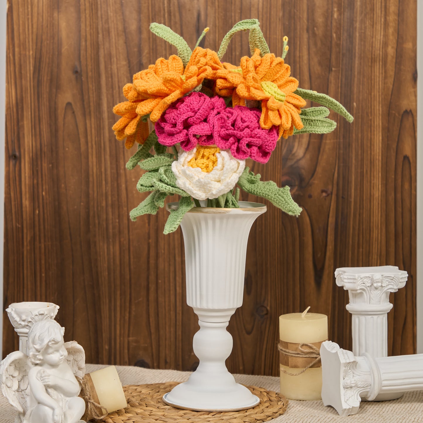 Handmade Knitted Bouquet Home Decoration(12PCS) - Colorful - 12PCS - image 0
