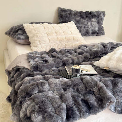 Luxurious Gradient Soft Throw Blanket - Dark Gray - Queen - image 11