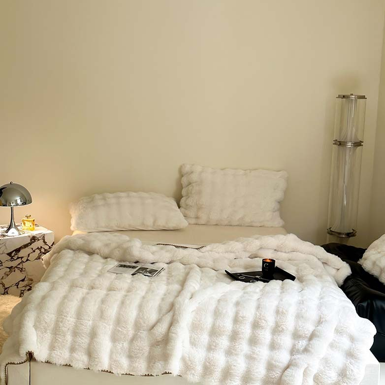 Luxurious Gradient Soft Throw Blanket - White - Queen - image 16