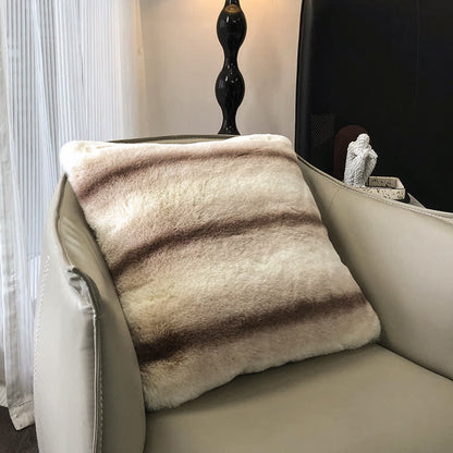 Gradient Striped Luxurious Throw Blanket - Beige & Gray Purple - 1pc Pillowcase : 19" x 19" - image 13