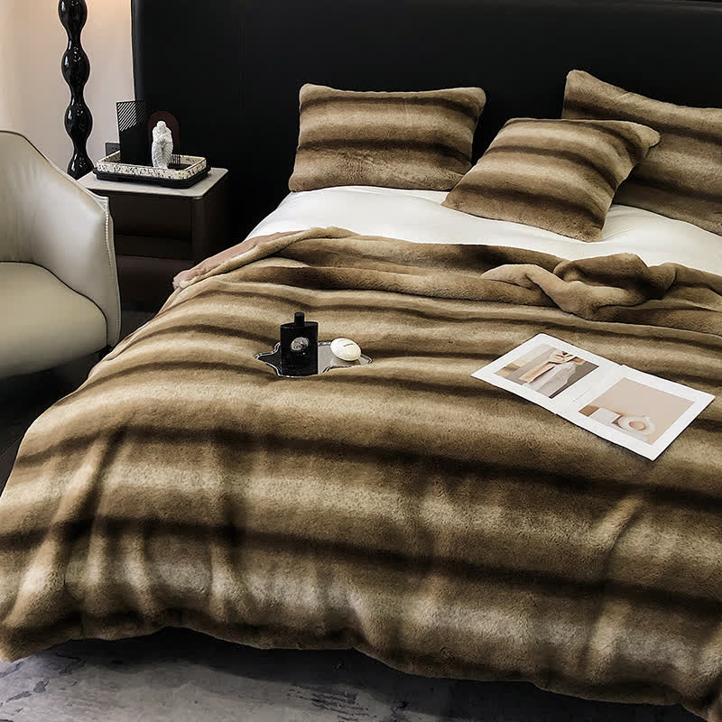 Gradient Striped Luxurious Throw Blanket - image 3