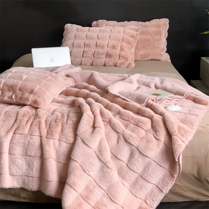 Simple Solid Color Soft Fleece Blanket - image 2