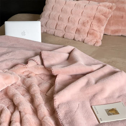 Simple Solid Color Soft Fleece Blanket - image 4