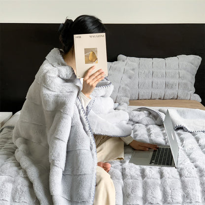 Simple Solid Color Soft Fleece Blanket - image 9