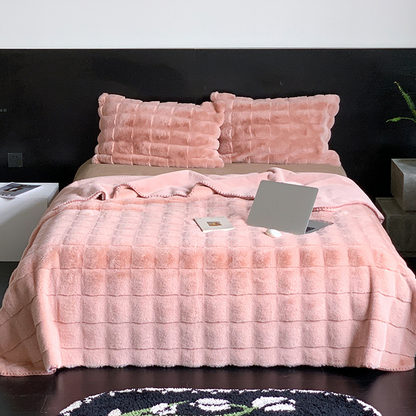 Simple Solid Color Soft Fleece Blanket - image 1