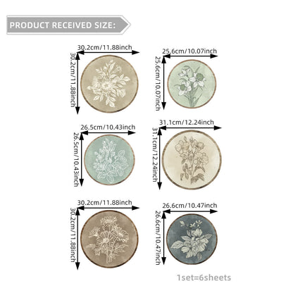 Floral Removable Hidden Adhesive Wall Stickers - 18PCS - image 5