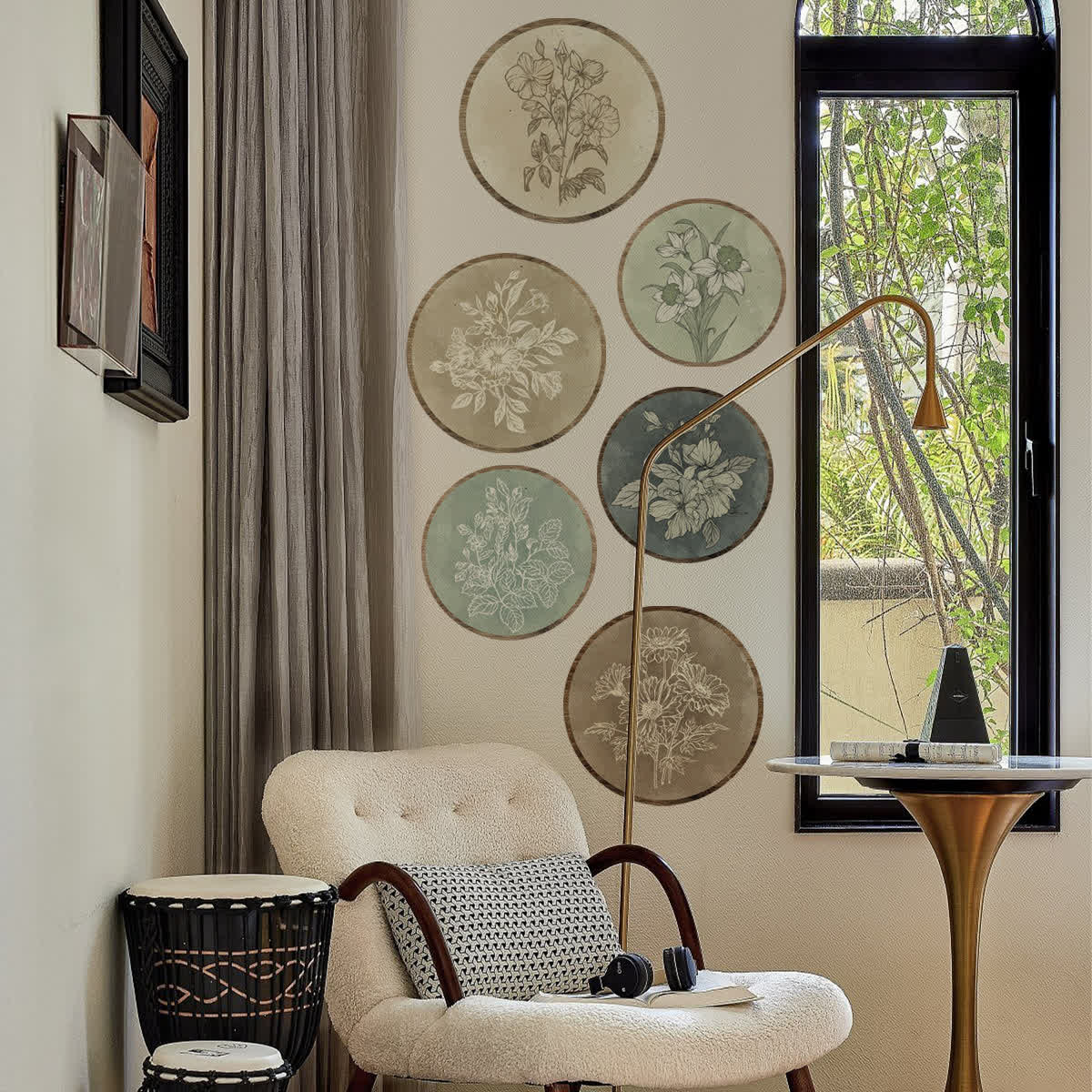 Floral Removable Hidden Adhesive Wall Stickers - image 1