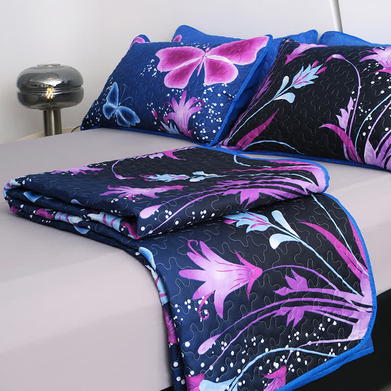 Quilted Pastoral Butterfly Bedding Set(3PCS) - image 4