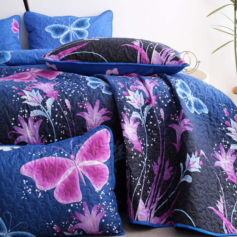 Quilted Pastoral Butterfly Bedding Set(3PCS) - image 3