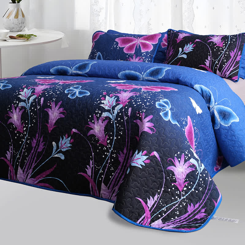 Quilted Pastoral Butterfly Bedding Set(3PCS) - image 2