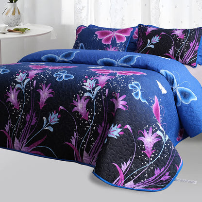 Quilted Pastoral Butterfly Bedding Set(3PCS) - image 2