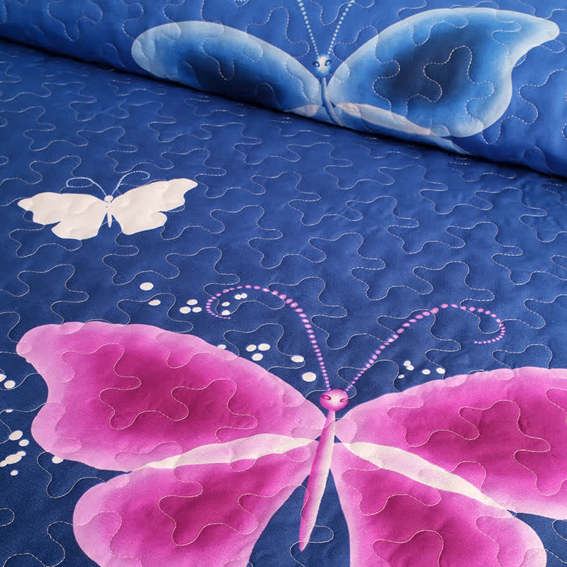 Quilted Pastoral Butterfly Bedding Set(3PCS) - image 6