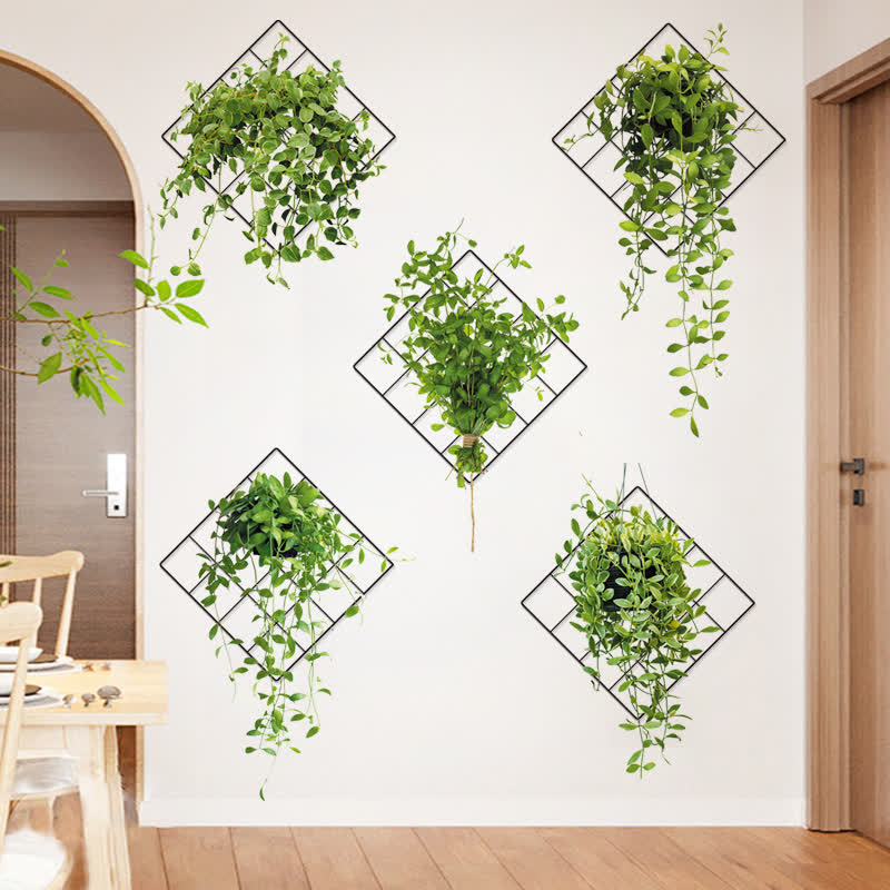 Potted 3D Botanical Home Decor Wall Stickers - B - 4PCS - 11.8" x 35.4" - image 4