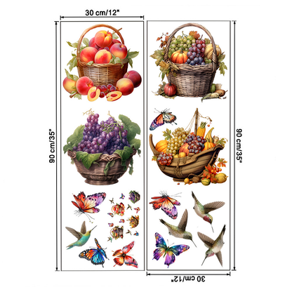 Floral Butterfly Removable Wall Stickers - D - 4PCS - 12" x 35" - image 20