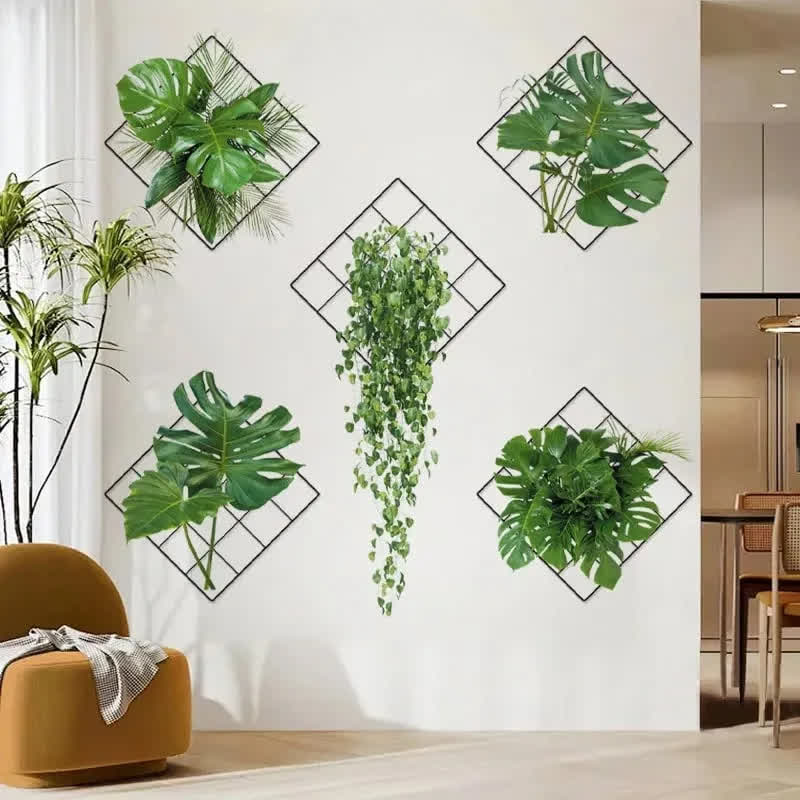 Potted 3D Botanical Home Decor Wall Stickers - A - 4PCS - 11.8" x 35.4" - image 0