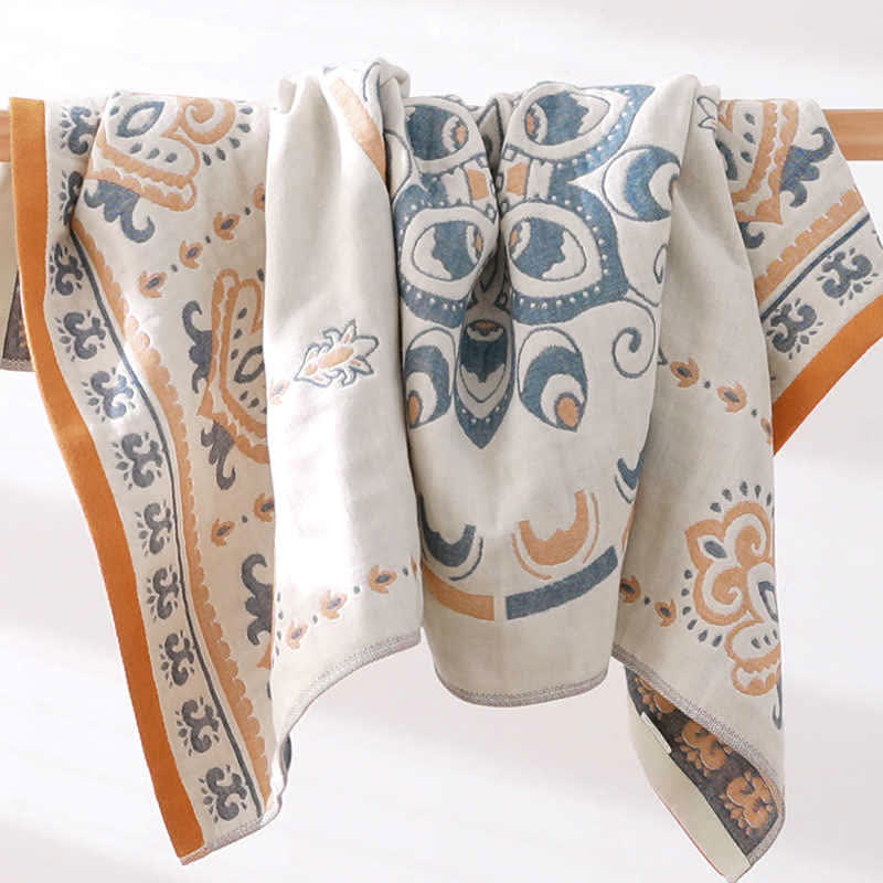 Ownkoti Flower Print Jacquard Cotton Bath Towel - image 1