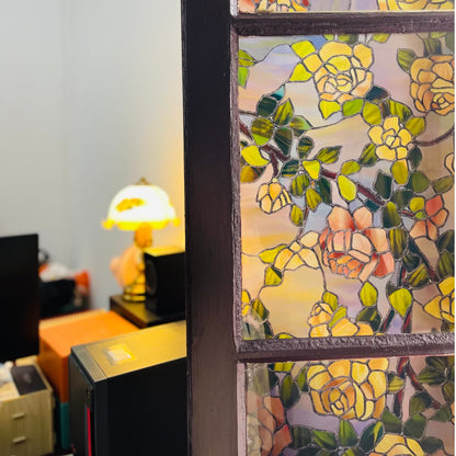 Stained Rose Removable Static Window Privacy Film - image 6