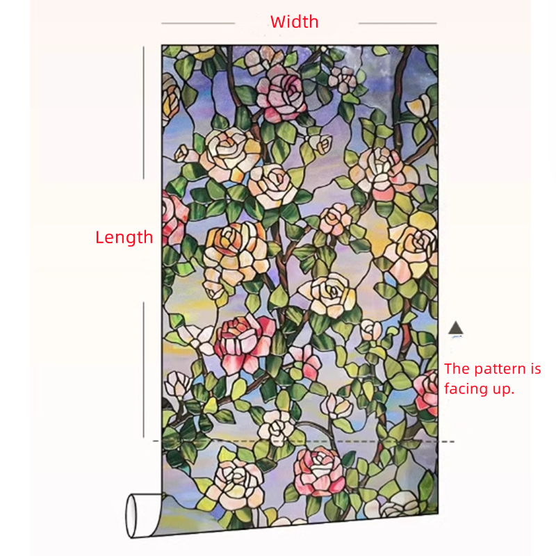 Stained Rose Removable Static Window Privacy Film - image 8