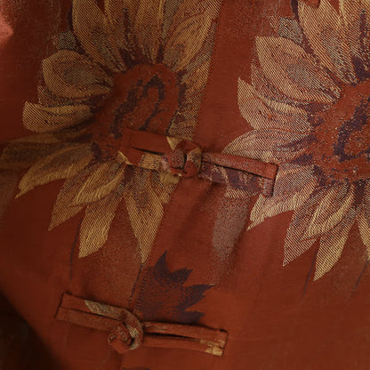 Retro Sunflower Stand Collar Couple Pajama Set - image 3