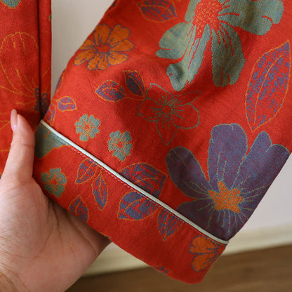 Jacquard Floral Cotton Short-sleeve Pajama Set - image 5