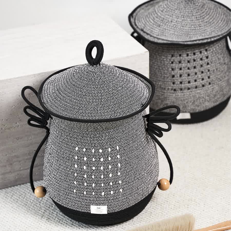 Creative Handmade Laundry Basket with Lid - image 4