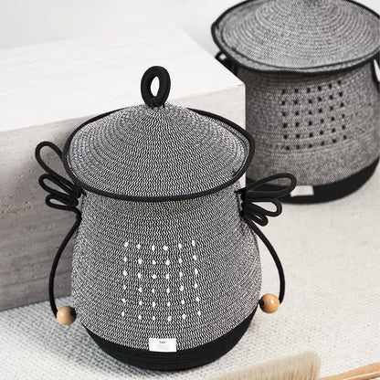 Creative Handmade Laundry Basket with Lid - image 4